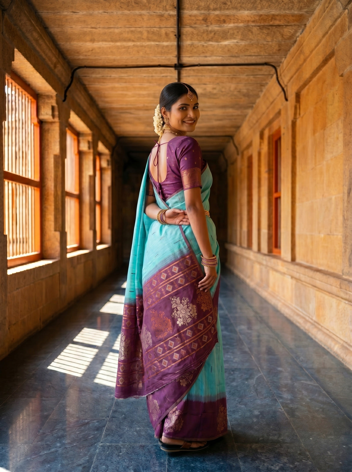 MIMOSA Sapphire Saree Saree — pose 7 styling detail