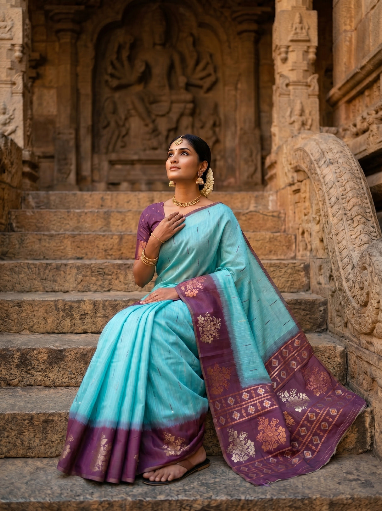 MIMOSA Sapphire Saree Saree — pose 8 styling detail