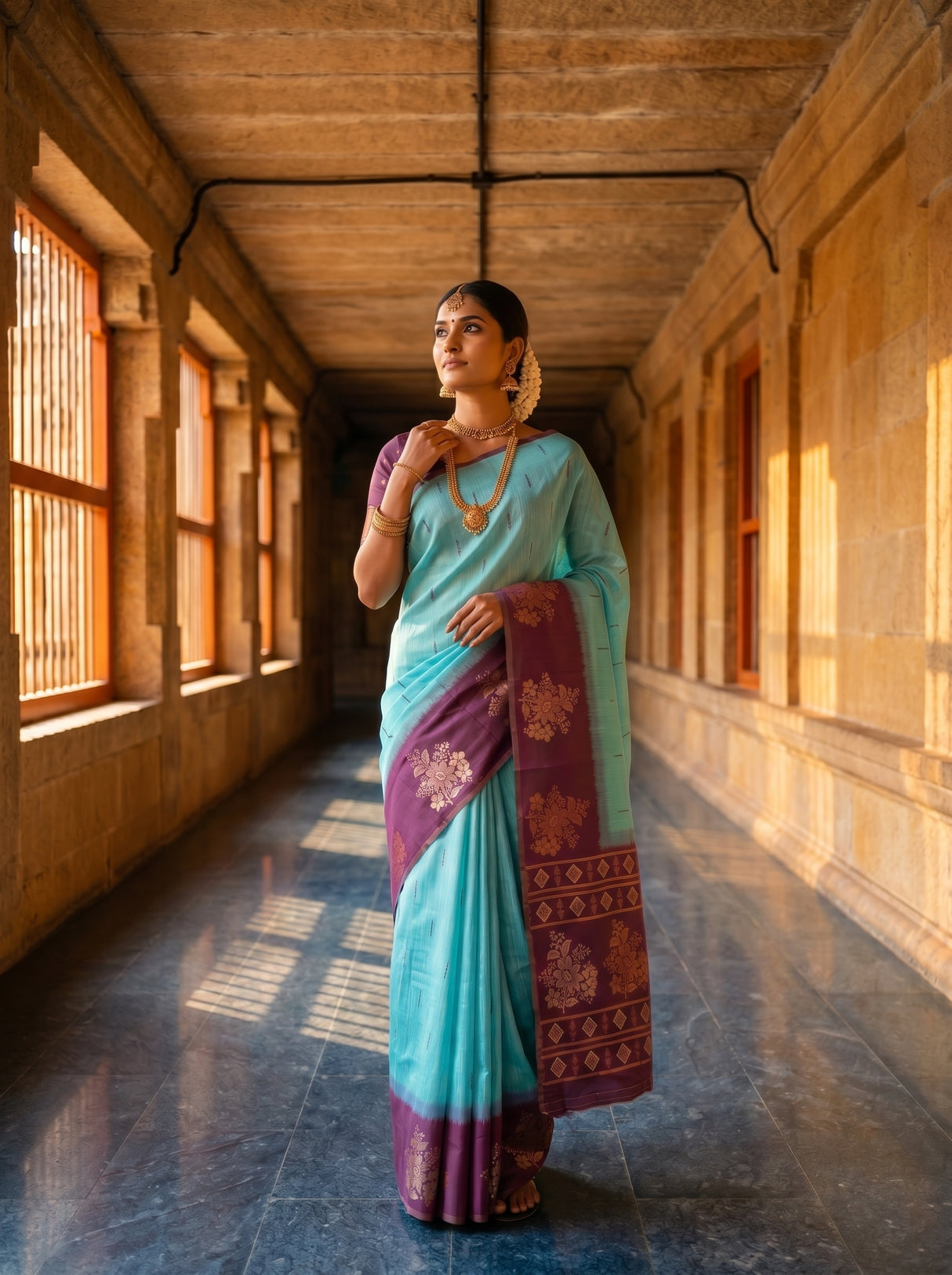 MIMOSA Sapphire Saree Saree — pose 9 styling detail