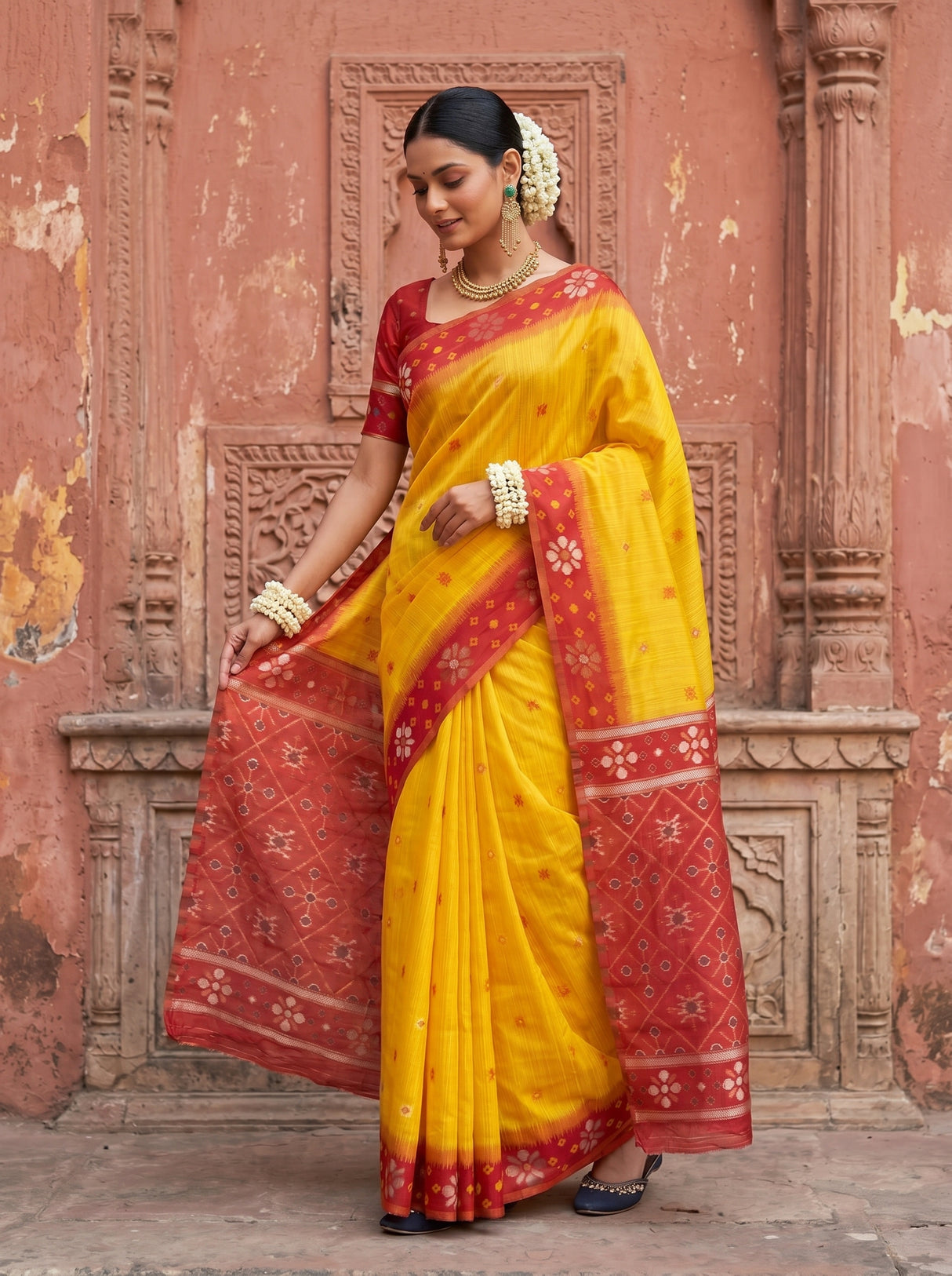 MIMOSA Gold Saree Saree — pose 9 styling detail