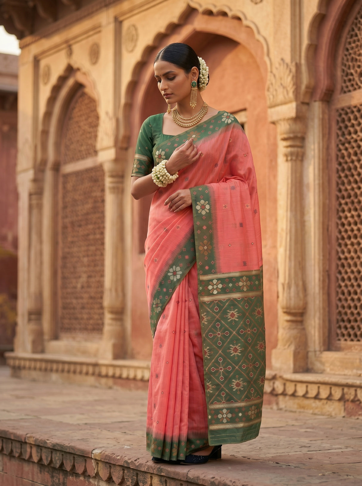 MIMOSA Gajari Saree Saree — pose 5 styling detail