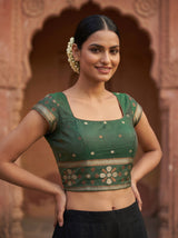 MIMOSA Gajari Saree Saree — blouse close-up