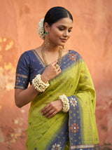 MIMOSA Olive Saree Saree — pose 10 styling detail