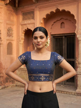 MIMOSA Olive Saree Saree — blouse close-up