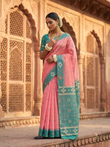 MIMOSA Pink Saree Saree — pose 5 styling detail