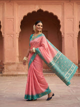 MIMOSA Pink Saree Saree — pose 6 styling detail