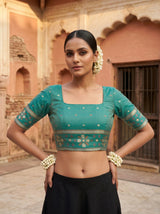 MIMOSA Pink Saree Saree — blouse close-up
