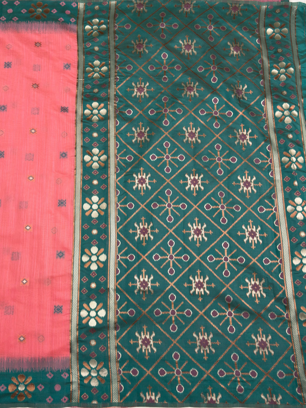 MIMOSA Pink Saree Saree — pallu and zari work detail
