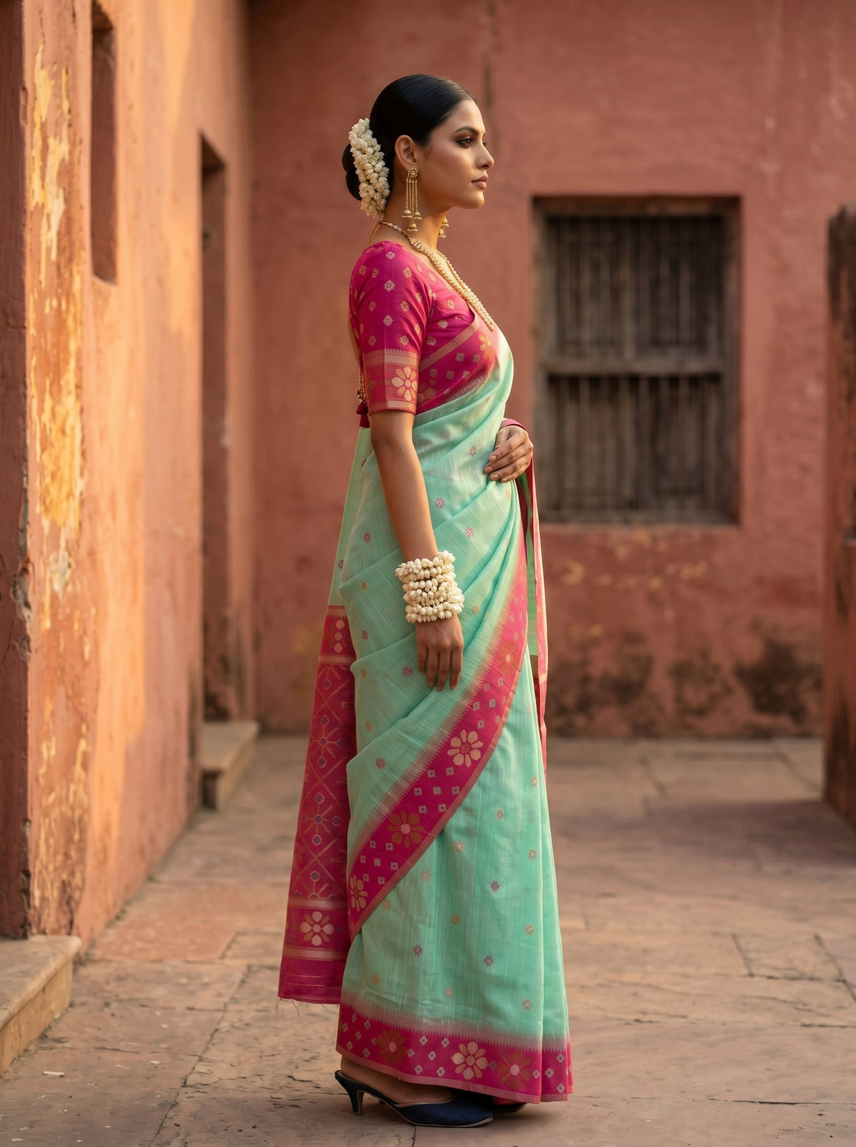 MIMOSA Rama Saree Saree — pose 3 styling detail
