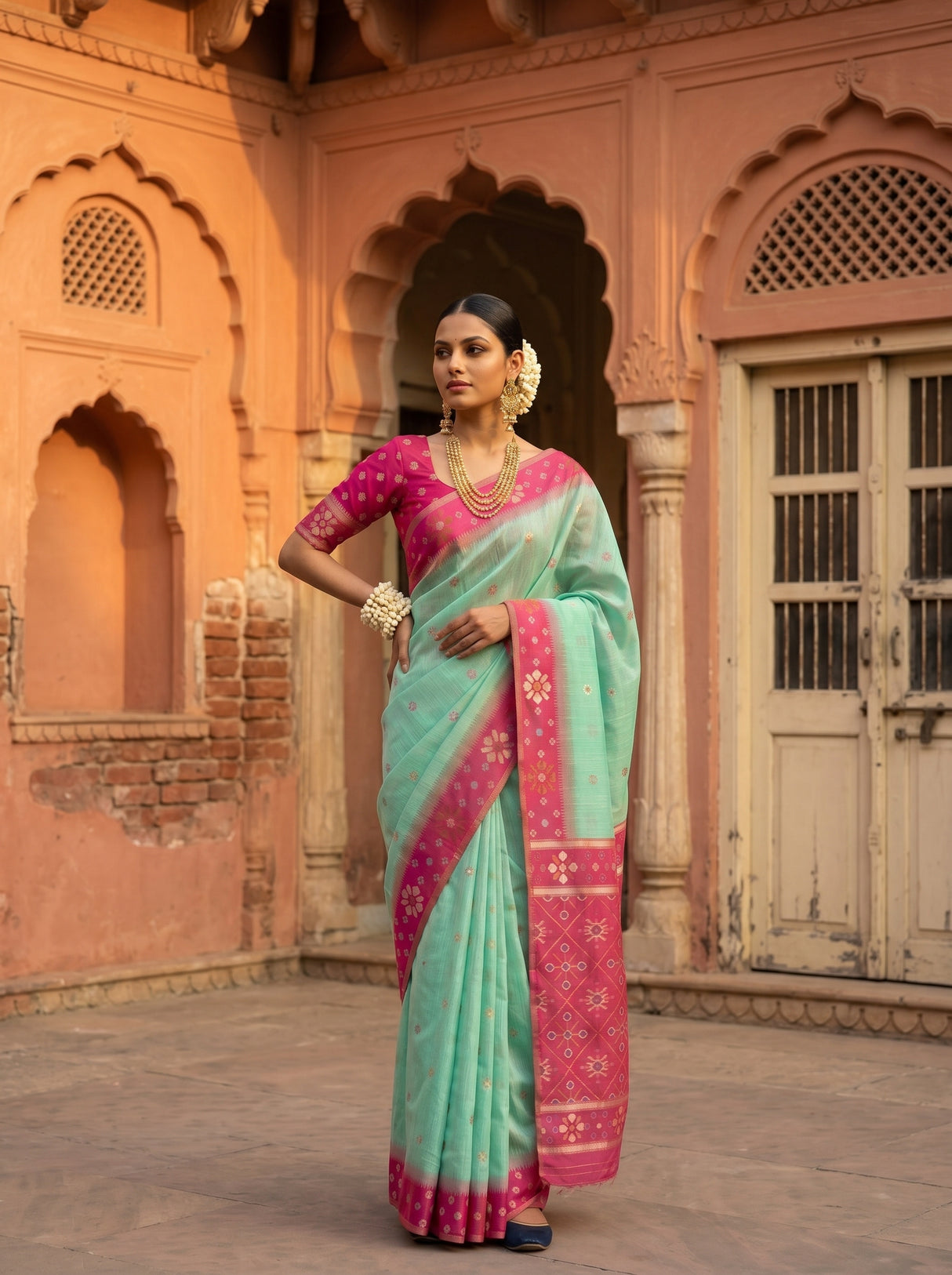MIMOSA Rama Saree Saree — pose 4 styling detail