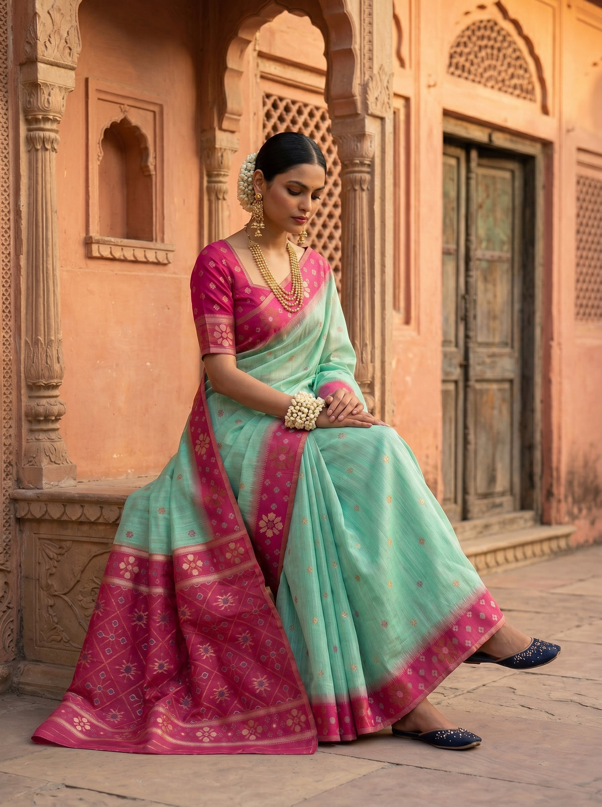MIMOSA Rama Saree Saree — pose 8 styling detail