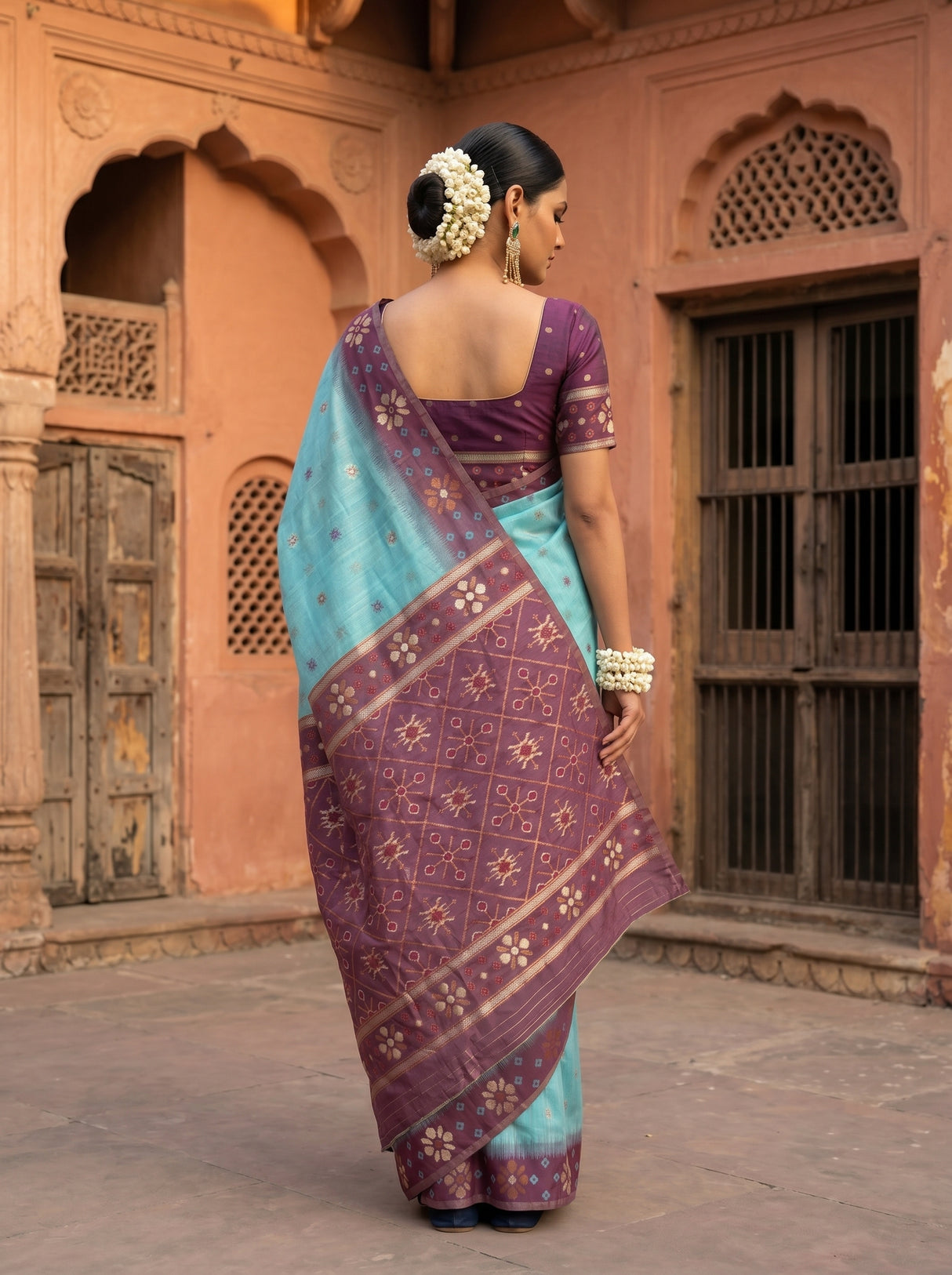 MIMOSA Sapphire Saree Saree — pose 2 styling detail