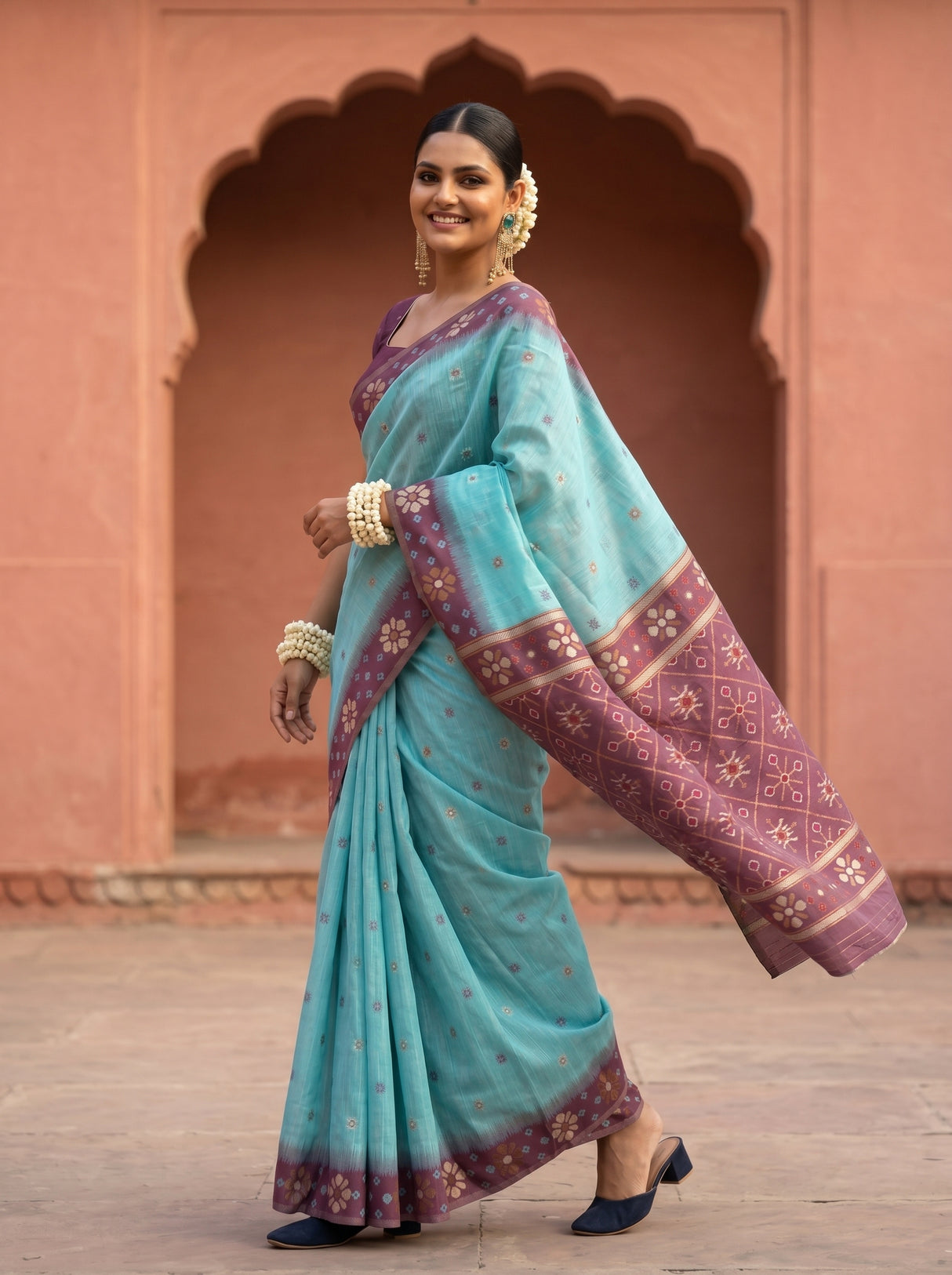 MIMOSA Sapphire Saree Saree — pose 6 styling detail