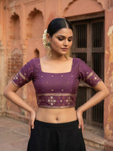 MIMOSA Sapphire Saree Saree — blouse close-up