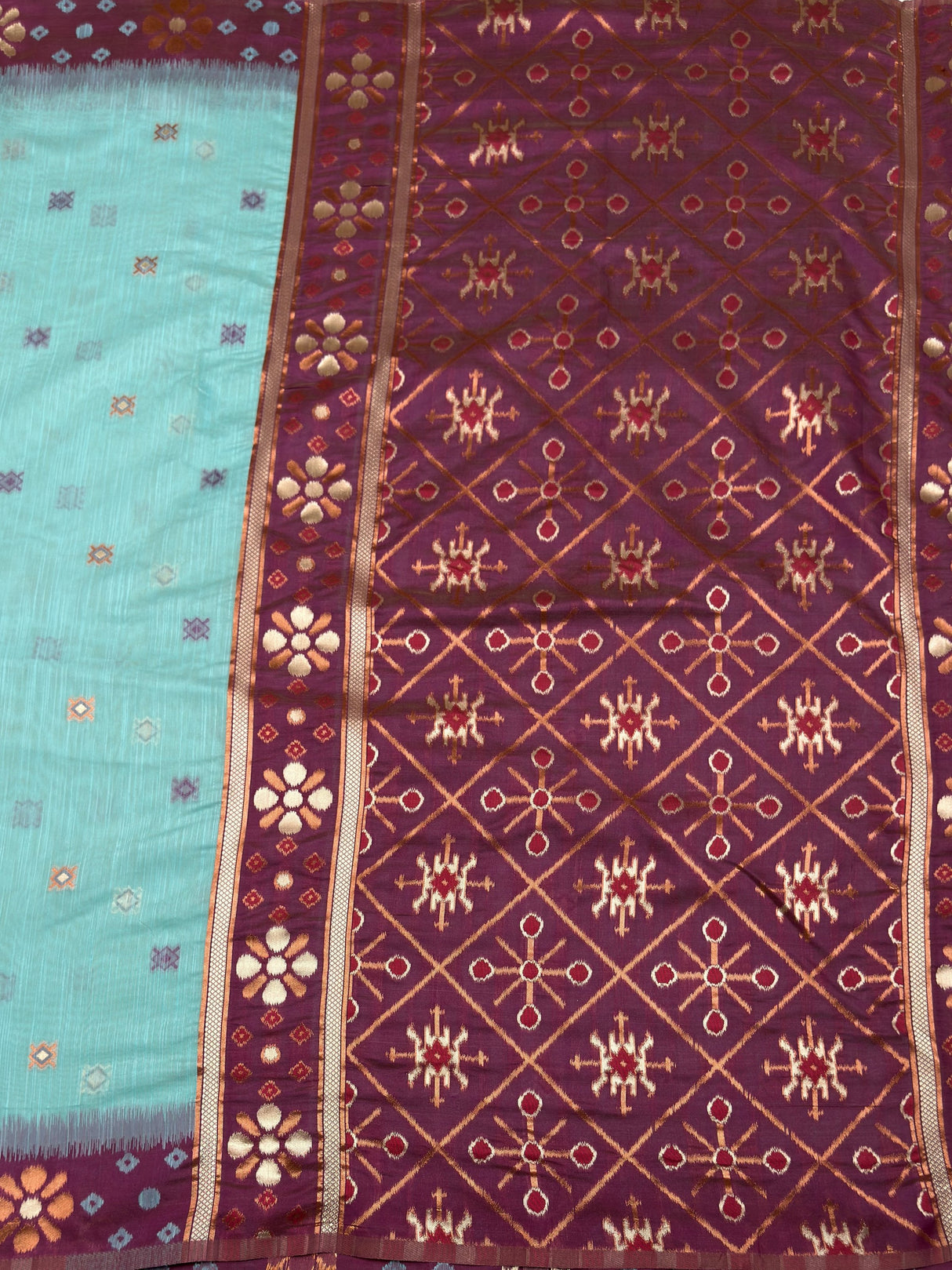 MIMOSA Sapphire Saree Saree — pallu and zari work detail