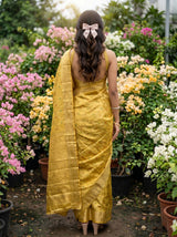 MIMOSA Gold Banarasi Art Silk Saree — Saree shot pallu body