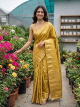 MIMOSA Gold Banarasi Saree — pose 5 styling detail