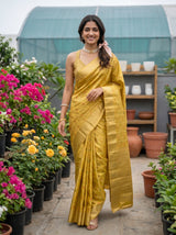 MIMOSA Gold Banarasi Saree — pose 6 styling detail