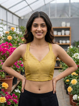 MIMOSA Gold Banarasi Saree — blouse close-up