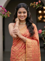 MIMOSA Gajari Banarasi Saree — pose 10 styling detail