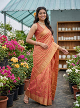MIMOSA Gajari Banarasi Saree — pose 5 styling detail