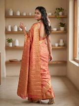 MIMOSA Gajari Banarasi Saree — pose 7 styling detail
