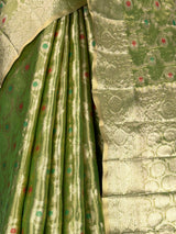 MIMOSA Olive Banarasi Saree — fleets shot full lifestyle