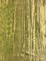MIMOSA Olive Banarasi Saree — pallu and zari work detail