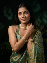 MIMOSA Rama Banarasi Saree — pose 10 styling detail