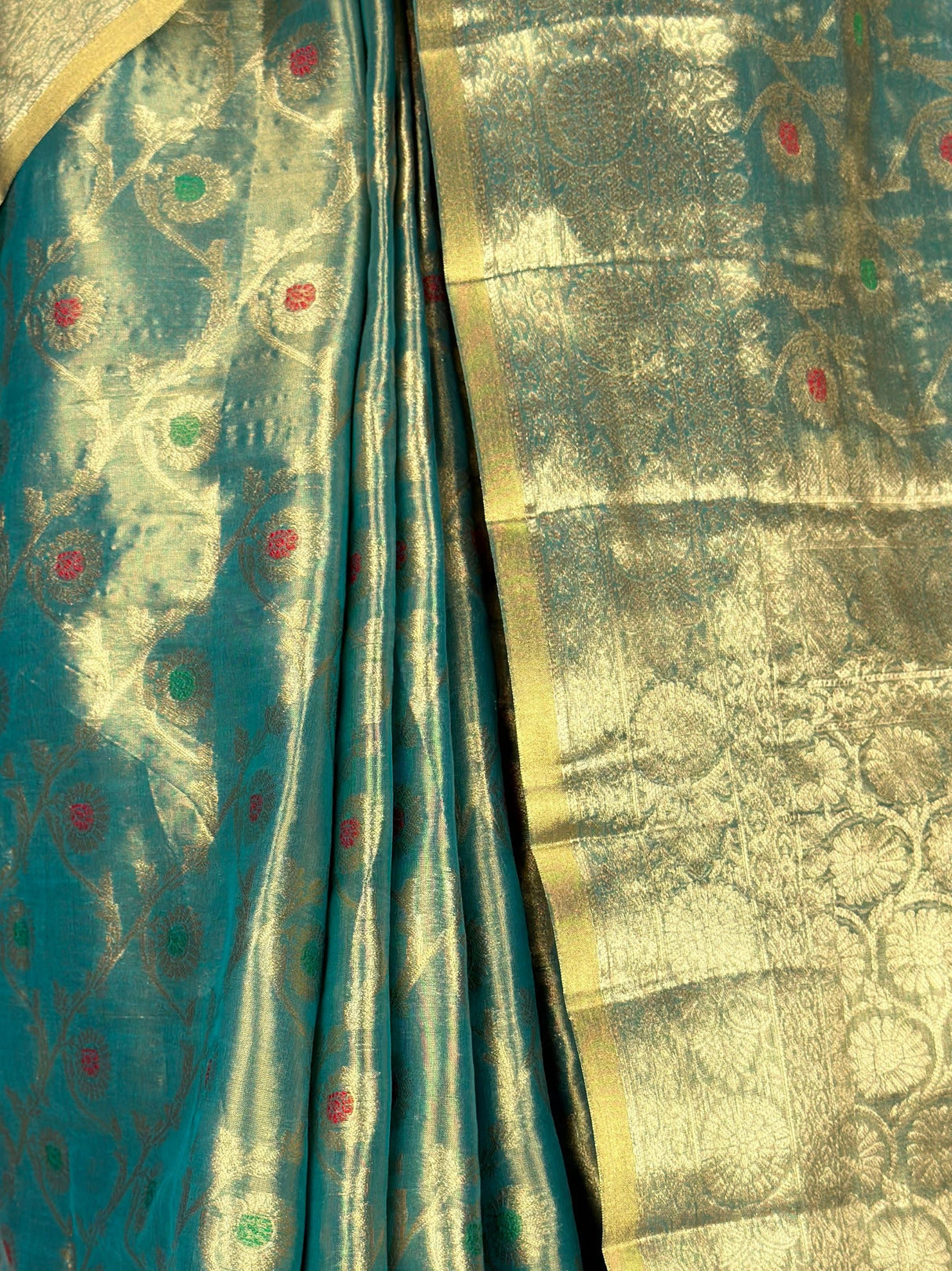 MIMOSA Rama Banarasi Saree — fleets shot full lifestyle