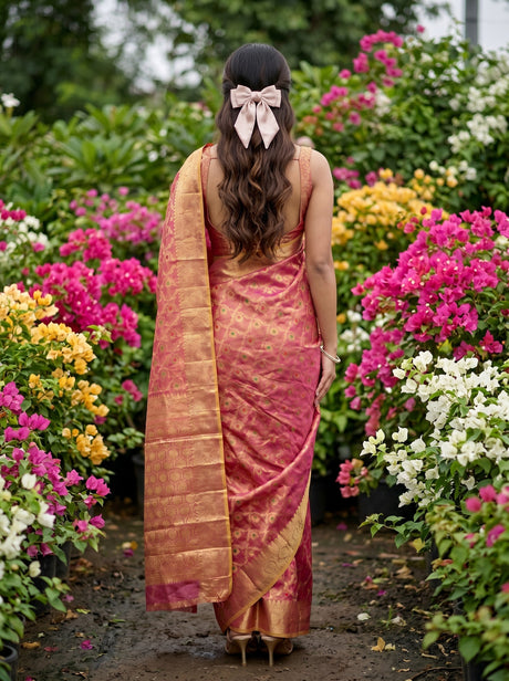 MIMOSA Rani Banarasi Art Silk Saree — Saree shot pallu body