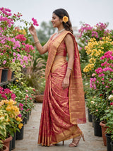 MIMOSA Rani Banarasi Saree — pose 3 styling detail