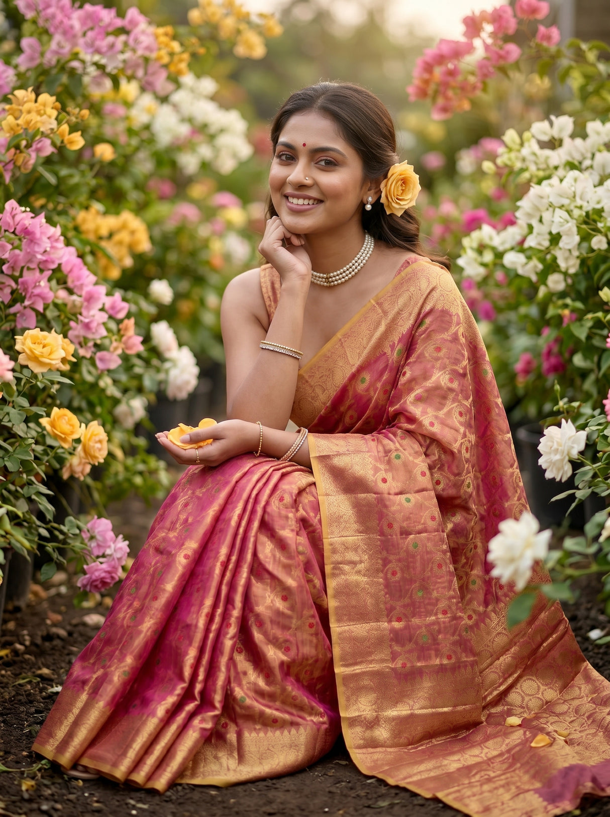 MIMOSA Rani Banarasi Saree — pose 8 styling detail