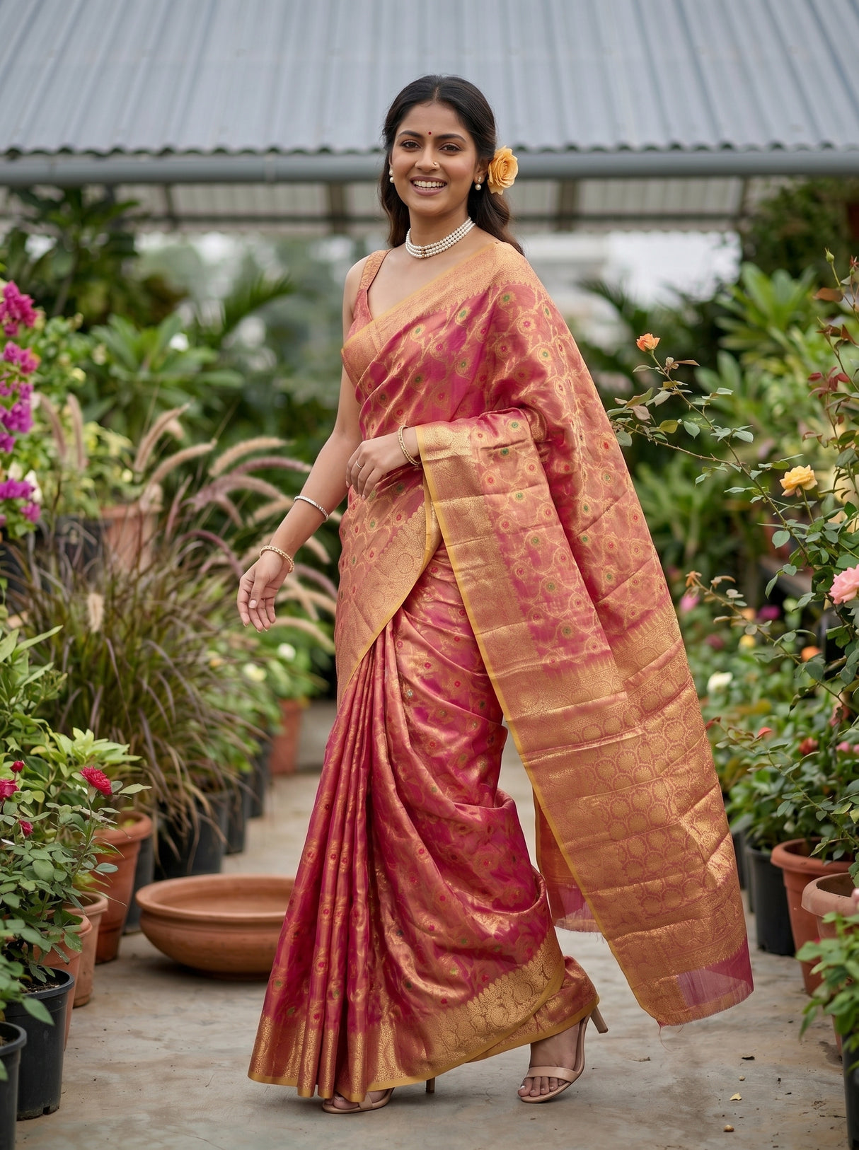 MIMOSA Rani Banarasi Saree — pose 9 styling detail