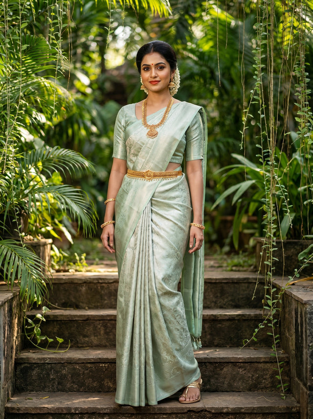 MIMOSA Liril Kanjivaram Art Silk Saree — Full View