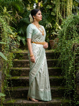 MIMOSA Liril Kanjivaram Art Silk Saree — Bodice and Jewellery Detail