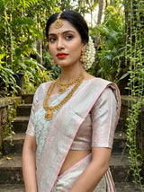 MIMOSA Pink Kanjivaram Art Silk Saree — pose 10 styling detail