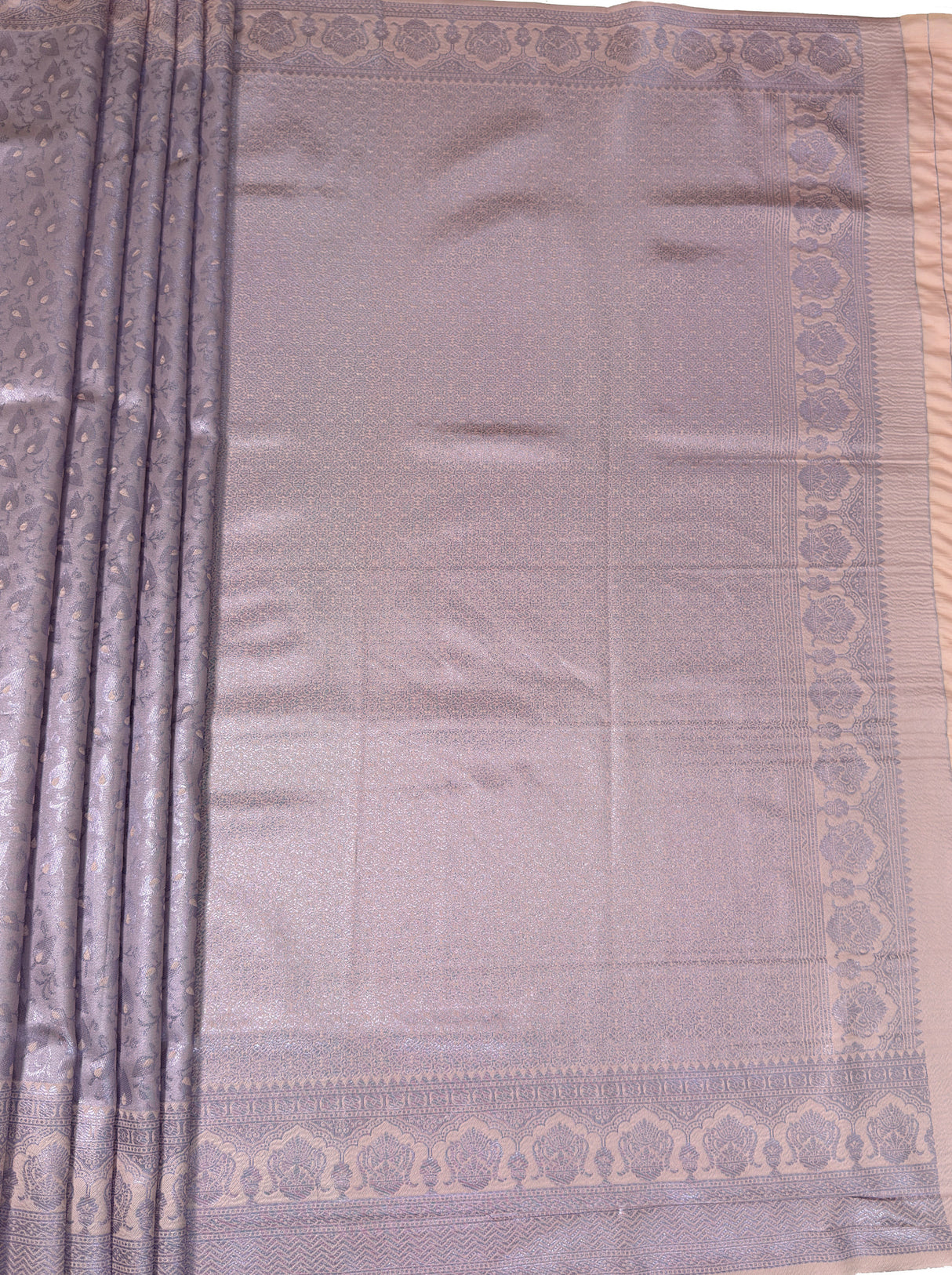 MIMOSA Violet Kanjivaram Art Silk Saree — pallu and zari work detail