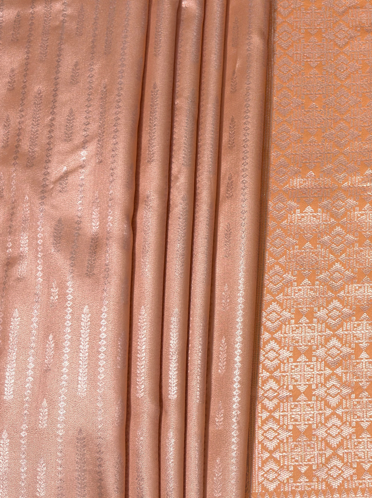 MIMOSA Peach Kanjivaram Art Silk Saree — fleets shot full lifestyle
