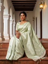 MIMOSA Pista Kanjivaram Art Silk Saree — pose 8 styling detail