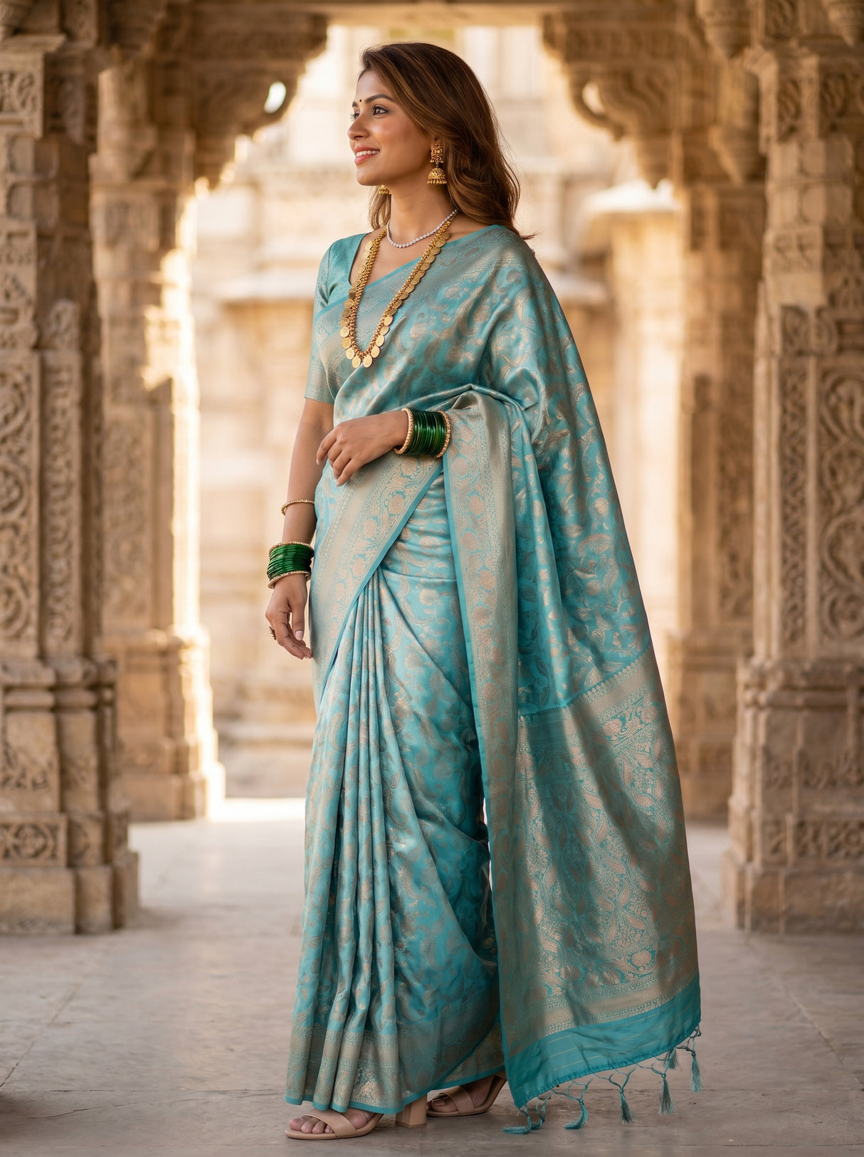 MIMOSA Ananda Saree Saree — pose 3 styling detail