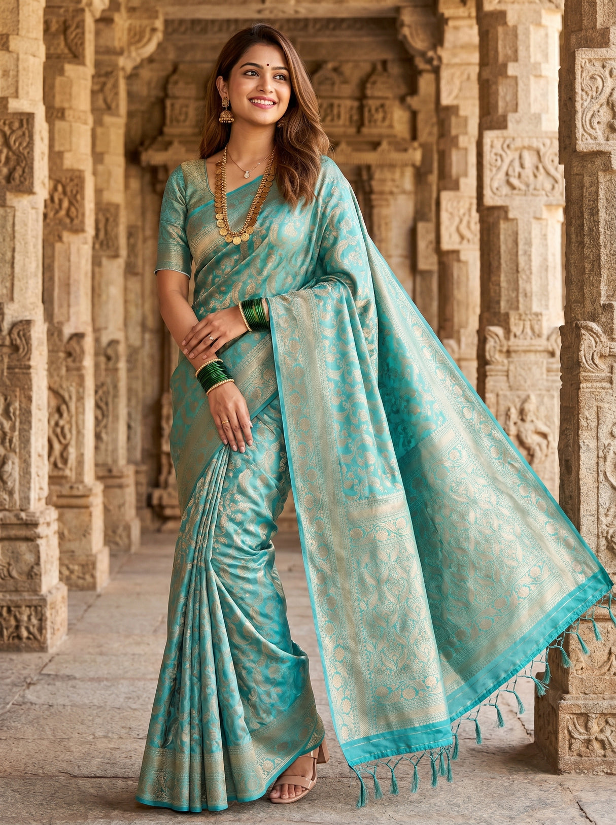 MIMOSA Ananda Saree Saree — pose 4 styling detail