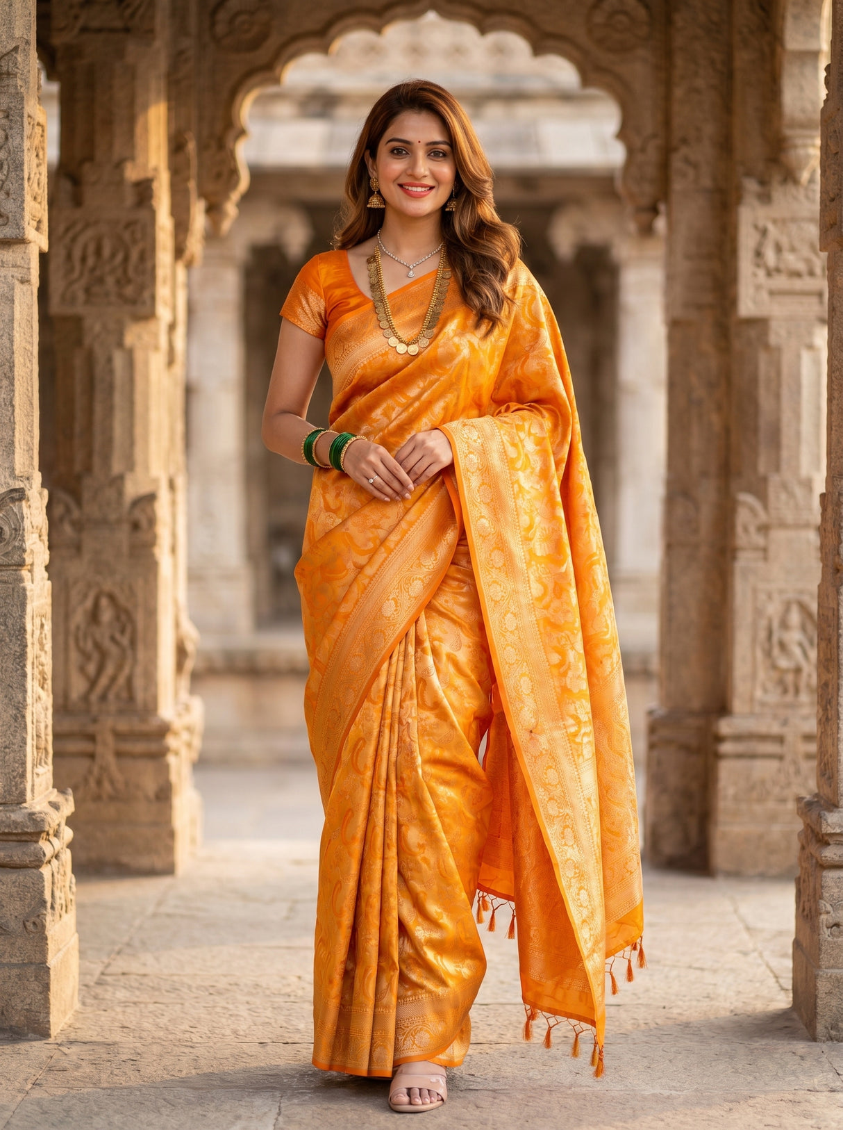 Mustard  Saree