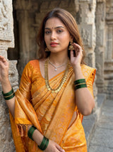 MIMOSA Mustard Saree Saree — pose 10 styling detail