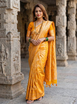 MIMOSA Mustard Saree Saree — pose 5 styling detail