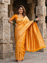 MIMOSA Mustard Saree Saree — pose 6 styling detail