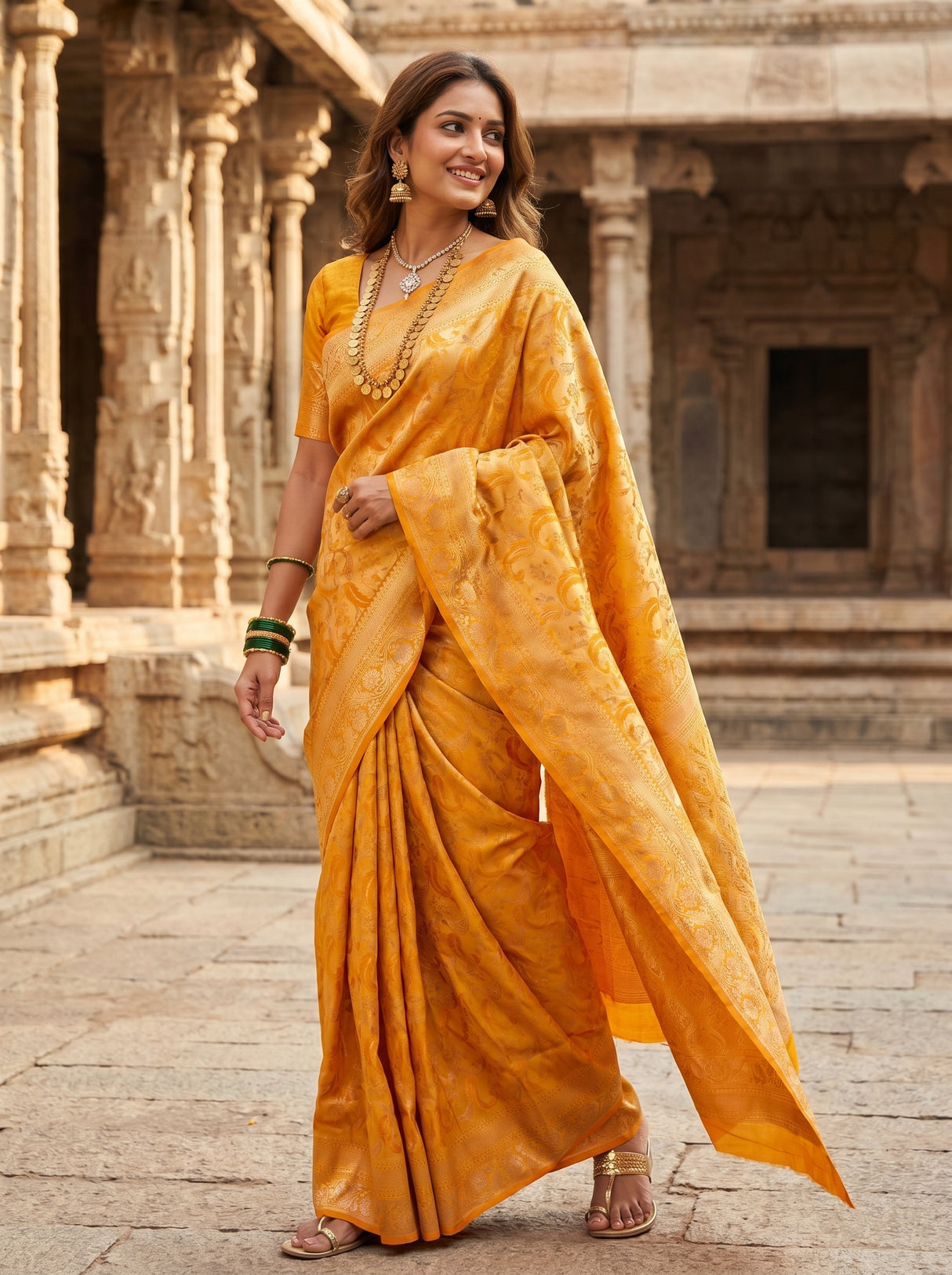MIMOSA Mustard Saree Saree — pose 9 styling detail