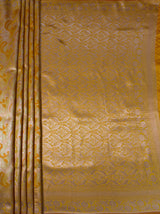 MIMOSA Mustard Saree Saree — pallu and zari work detail