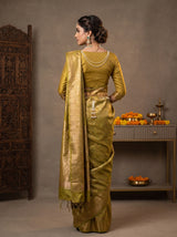 MIMOSA Olive Saree Saree — pose 2 styling detail