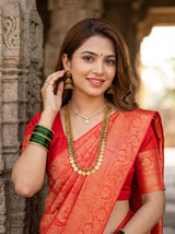 MIMOSA Strawberry Saree Saree — pose 10 styling detail